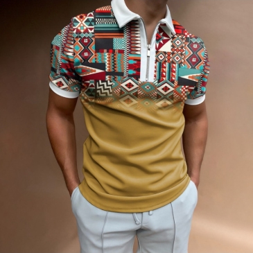  Digital Printed Casual Short Sleeve Polo Shirt Clothing 