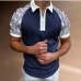 1Casual Paisley  Printing Short Sleeve Polo T Shirts Men