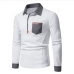 3Casual Patchwork Long Sleeve Polo Shirts