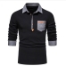 8Casual Patchwork Long Sleeve Polo Shirts