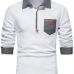 1Casual Patchwork Long Sleeve Polo Shirts