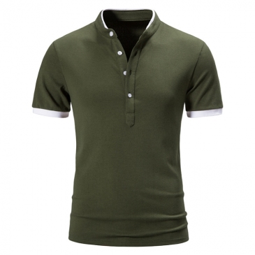 Casual Solid Short Sleeve Polo T Shirts
