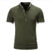 1Casual Solid  Short Sleeve Polo T Shirts