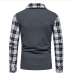 13Chic Plaid Patchwork Long Sleeve Polo Shirts