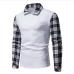 6Chic Plaid Patchwork Long Sleeve Polo Shirts