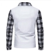 7Chic Plaid Patchwork Long Sleeve Polo Shirts