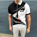 1Contrast Color Printing Summer White Black Polo Shirt