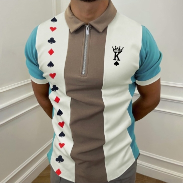 Contrast Color Short Sleeve Casual Polo Shirts