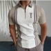 3Easy Matching  Summer Printed White Zipper Polo Shirt
