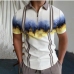 1New Summer Loose Printing White Polo T Shirts For Men
