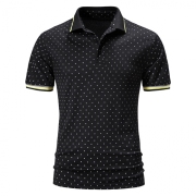 Polka Dots Short Sleeve Mens Polo Shirts