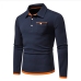 12Street Contrast Color Patchwork Mens Polo Shirts