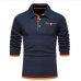 11Street Contrast Color Patchwork Mens Polo Shirts
