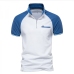 4Summer Contrast Color Zipper Short Sleeve Polo Shirts