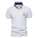 7Summer Cotton Letter Stand Collar Polo Shirts