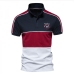 5Trendy Color Block Embroidery Polo Golf Shirts
