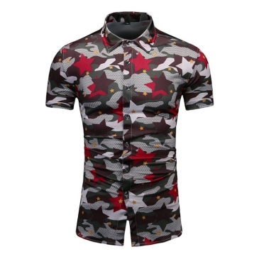  Summer Camouflage Print Short Sleeve Design Shirts