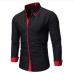 14Casual Contrast Color Long Sleeve Shirts Mens