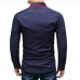 3Casual Contrast Color Long Sleeve Shirts Mens