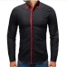 4Casual Contrast Color Long Sleeve Shirts Mens