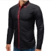 5Casual Contrast Color Long Sleeve Shirts Mens