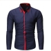10Casual Contrast Color Long Sleeve Shirts Mens