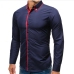 1Casual Contrast Color Long Sleeve Shirts Mens