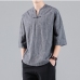 3Chinese Style Men Linen Half Sleeve Shirts