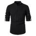 5Chinese Style Men Solid Fitted Shirts