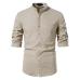 1Chinese Style Men Solid Fitted Shirts