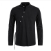 12Chinese Style Solid Oblique Buckle Long Sleeve Shirt