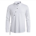 9Chinese Style Solid Oblique Buckle Long Sleeve Shirt