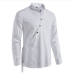 10Chinese Style Solid Oblique Buckle Long Sleeve Shirt