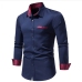 10Contrast Color Single Button Shirts For Men