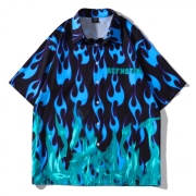 Hip Hop Fire Printed Summer Men Shirts Hip Hop Fire Printed Summer Men Shirts