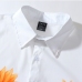 4Loose Sunflower Printed White Shirt For Men