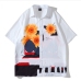 1Loose Sunflower Printed White Shirt For Men