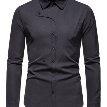 New Design Irregular Polo Collar Mens Shirt
