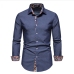 13New Floral Denim Single Button Shirts For Men