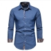 10New Floral Denim Single Button Shirts For Men