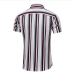 4Plus Size Contrast Color Striped Short Sleeve Shirts