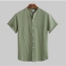 4Summer Solid Loos Stand Collar Casual Shirts For Men