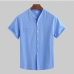 1Summer Solid Loos Stand Collar Casual Shirts For Men