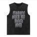 1Letter Printed Crew Neck Sleeveless Casual Tank Tops