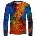 4Abstract Printed Crew Neck Long Sleeve T Shirt