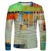 6Abstract Printed Crew Neck Long Sleeve T Shirt