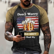 Casual Printed Hip Hop Summer Men Tee Tops