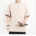 3Chinese Style Vintage Linen Stand Collar Men Tops