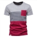 5Contrast Color Loose Striped Pullover Tee