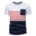 6Contrast Color Loose Striped Pullover Tee
